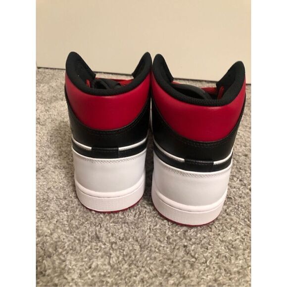Jordan 1 Mid Black/ Gym Red Men’s Size 10.5 - Picture 4 of 10